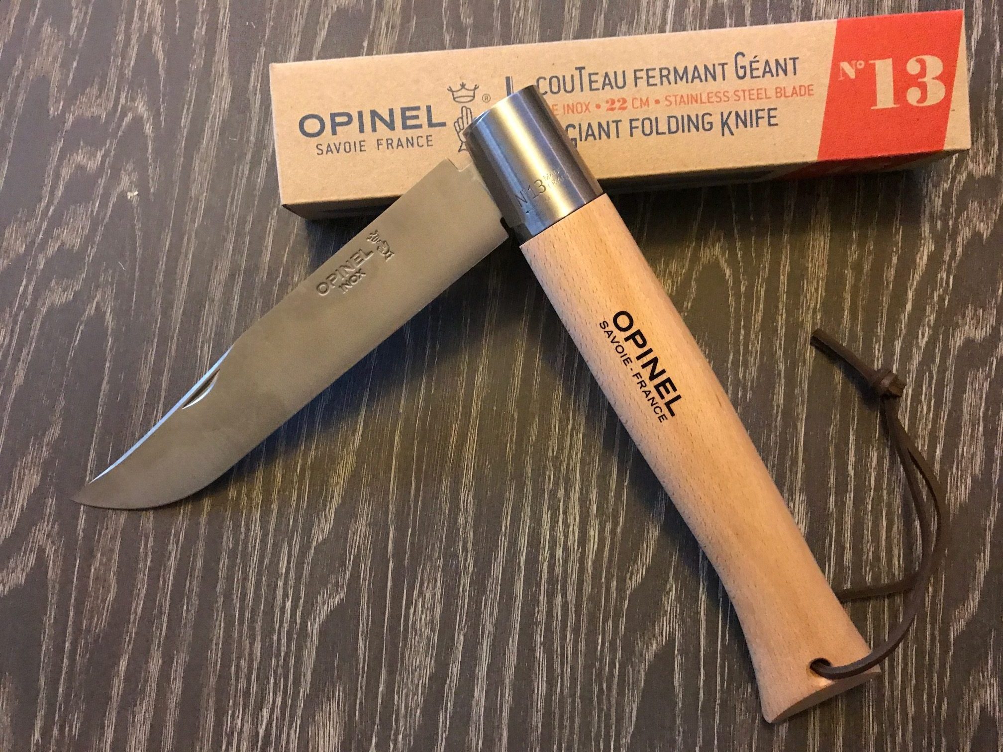Giant Folding Pocket Knife Opinel 13 Collectibles Collectables Knives 1970s  Length 50.5 Cm 